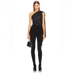 Michael Costello by Revolve One-Shoulder Velvet Body suit